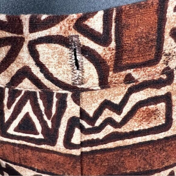 Vintage 1960’s Tiki Tapa Designs Barkcloth Hawaiian Maxi Wrap Skirt - Picture 9 of 13